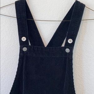 UO BDG Velvet Overall Dress Black